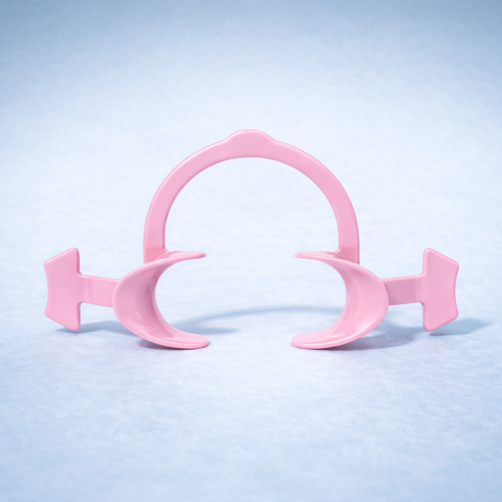 Cheek Retractor with handle pink